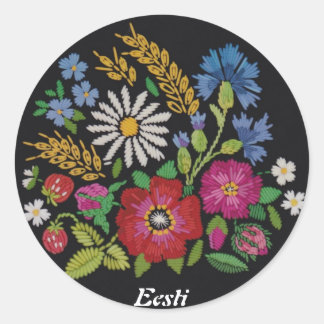 Estische Stickers van wilde bloemen