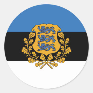 Estland Flag Classic Ronde Sticker