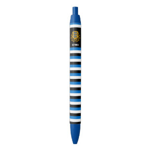 Estland Flag Cute Patriotic Zwarte Inkt Pen