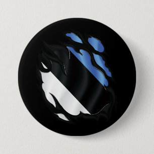 Estland Gescheurde Vlag Ronde Button 7,6 Cm