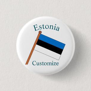Estland Land Vlag Thunder_Cove Ronde Button 3,2 Cm
