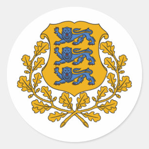 Estland land wapen wapenschild embleem vlag ronde sticker