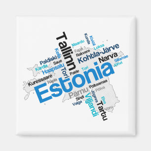 Estland Map Cities Magnet Magneet