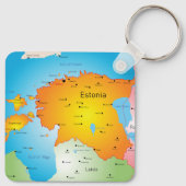 Estland Map Sleutelhanger (Achterkant)