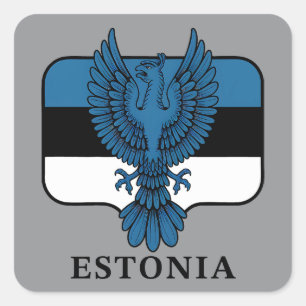 Estland Noord-Europa Vierkante Sticker