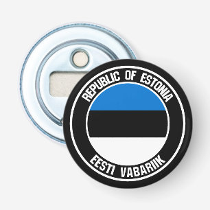 Estland Round Emblem Button Flesopener