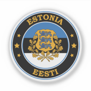 Estland vlag ronde cirkel embleem sticker