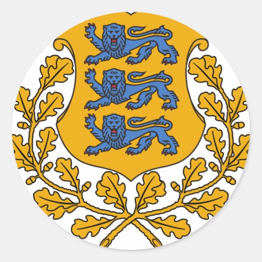 Estland wapenstilstand EE Ronde Sticker (Voorkant)