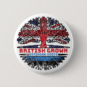 Estlands Brits - Groot-Brittannië - Roots vlag Ronde Button 5,7 Cm