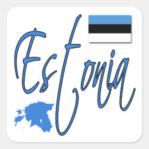 Estonia Vierkante Sticker