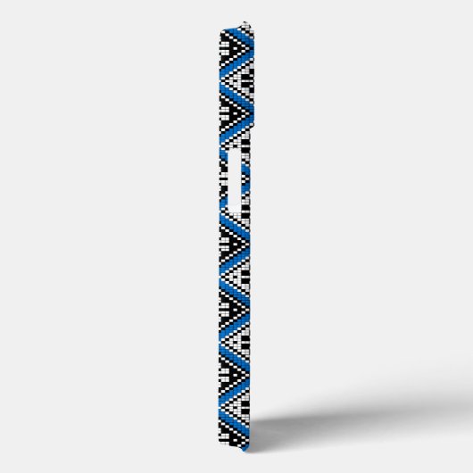 Estonian Blue Black en White Mitten Pattern Hoesje (Achterkant / Rechts)
