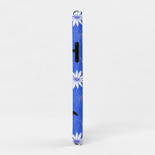 Estonie coque iphone. Couleurs florale bleue (Dos/Droite)
