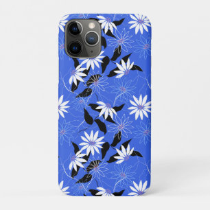 Estonie coque iphone. Couleurs florale bleue