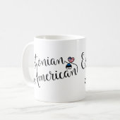 Estonien Américain Coeurs Enmêlés Mug (Devant gauche)