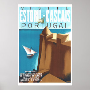Estoril-Cascais Portugal Poster Vintage voyage