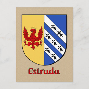 Estrada Family Heraldic Shield Briefkaart