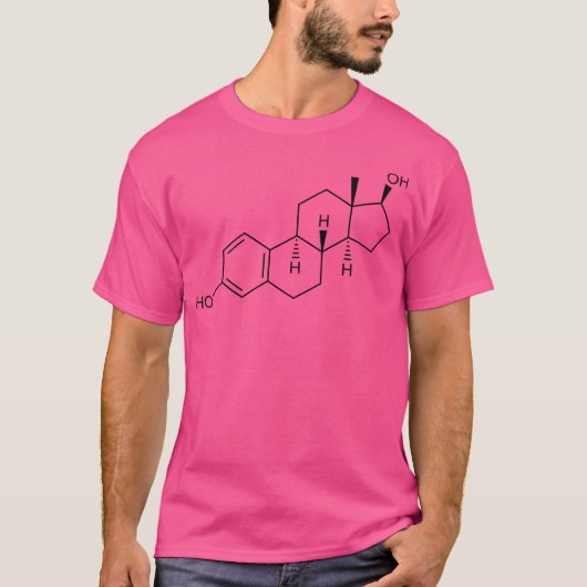 Estradiol (Estrogen) Structural Formula T-shirt (Voorkant)