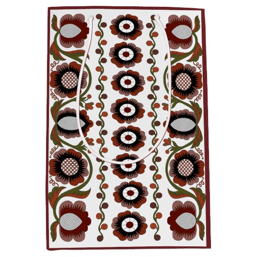 Ests antiek folkpatroon met bloemen medium cadeauzakje (Voorkant)