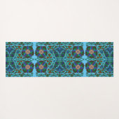 Ests Blue folk art flower patroon Yogamat (Achterkant (horizontaal))