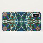 Ests Blue folk art patroon met bloem Case-Mate iPhone Case (Achterkant (horizontaal))