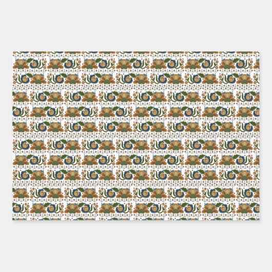 Ests folk floral embroidery inpakpapier vel (Voorkant)