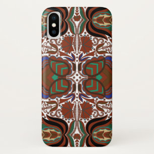 Ests ritueel folkpatroon met bloemen iPhone x hoesje