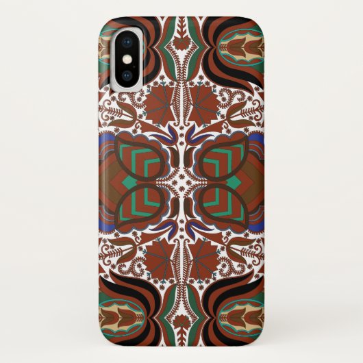 Ests ritueel folkpatroon met bloemen Case-Mate iPhone case (Achterkant)