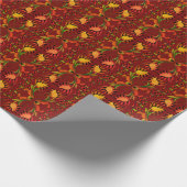 Ests rood volkskunst bloemenontwerp cadeaupapier (Hoek)