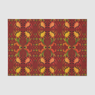 Ests rood  volkskunst bloemenontwerp tissuepapier