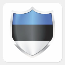 Estse Silver Shield Flag Vierkante Sticker