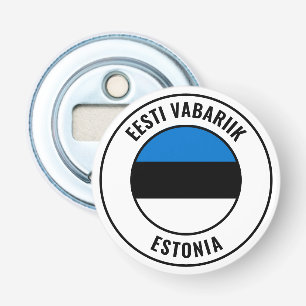 Estse vlag: groots patriottische bottenopener button flesopener