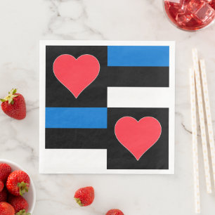 Estse vlag Heart Fun Patriotic Estonia Party Servet