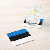 Estse vlag vierkante kartonnen onderzetter (Insitu)