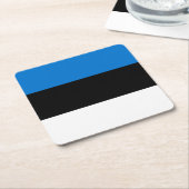 Estse vlag vierkante kartonnen onderzetter (Schuin)