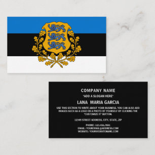 Estse vlag & wapen, vlag van Estland Visitekaartje