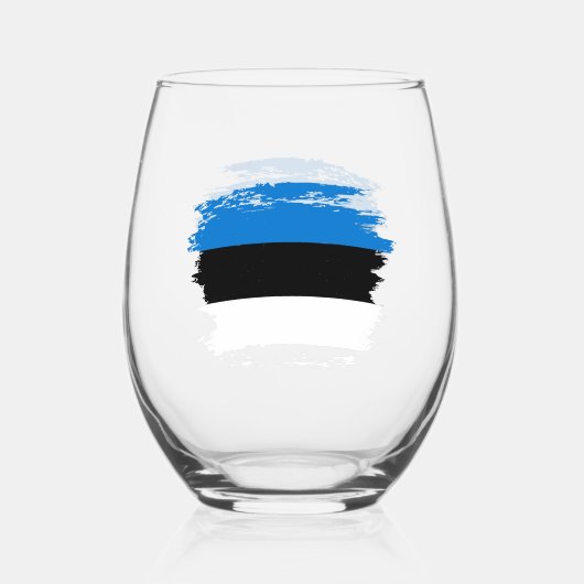 Estse vlag wijnglas zonder voet (Voorkant)