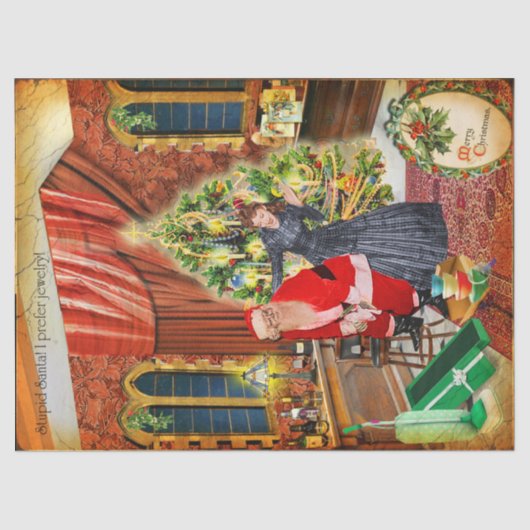 ¡Estúpido Santa! Prefiero joyas :/ Tissuepapier (Voorkant)