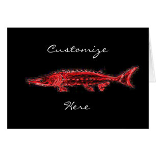 esturgeon rouge en noir