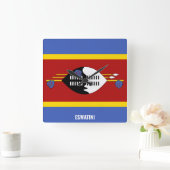 Eswatini Flag Dazzling Patriotic Vierkante Klok (Huis)
