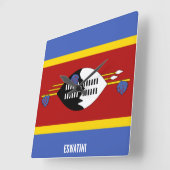 Eswatini Flag Dazzling Patriotic Vierkante Klok (Hoek)