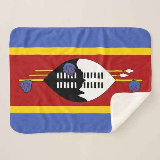 Eswatini Flag Sherpa Deken (Voorkant (horizontaal))