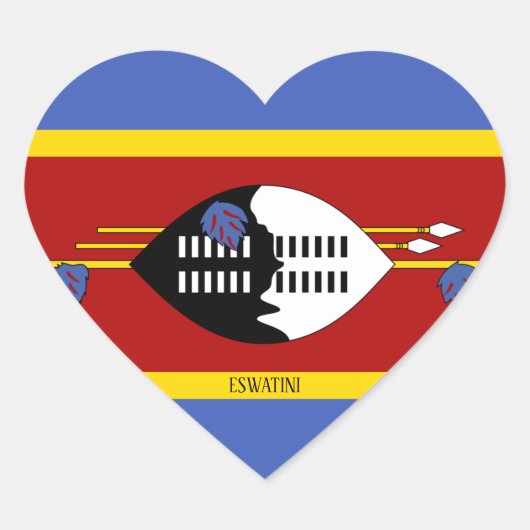 Eswatini Flag Splendid Patriotic Hart Sticker (Voorkant)