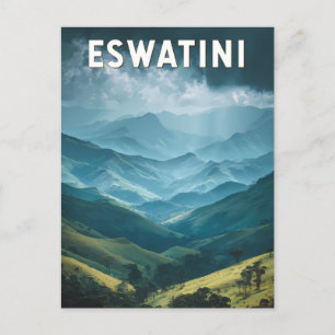 Eswatini Illustration Travel Art Vintage Briefkaart