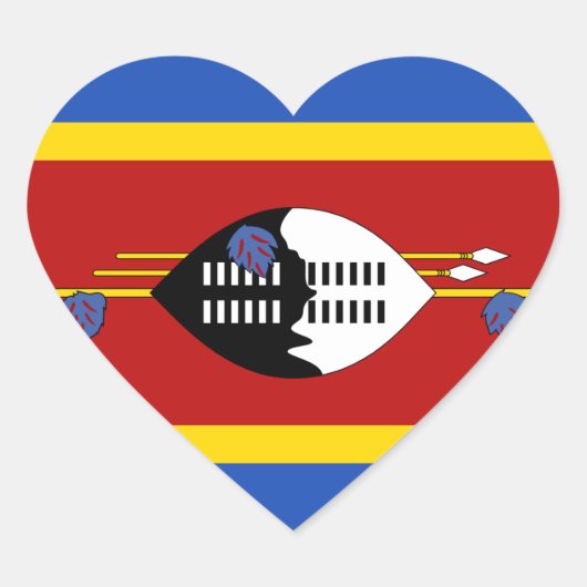 Eswatini Vlag Hart Sticker (Voorkant)