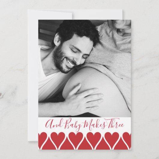 Et Baby Fait Trois Faire-part Photo Grossesse (Devant)