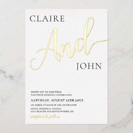 Et Faire-part de mariage de script (Recto)