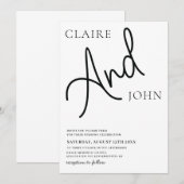 Et Faire-part de mariage de script (Devant / Derrière)
