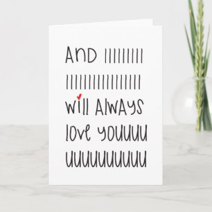 Et je vous aimerai toujours carte mignonne de