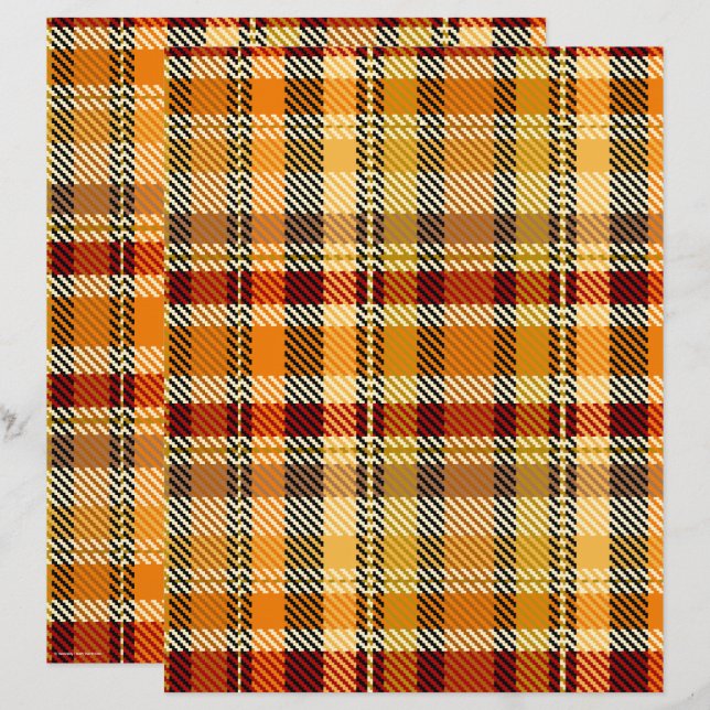 ET Plaid Scrapbook Paper 2-Sided Page (Devant / Derrière)