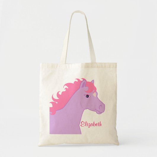 Et pourpre sac personnalisé par poney rose (Devant)